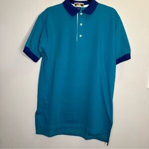 NWOT DUCKSTER 1957 TURQUOISE 100% COTTON COLLARD POLO SHIRT SIZE M